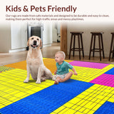 Ultra Soft Area Rug, Non Slip, Stain Resistant, Washable Area Rugs for Living Room, Bedroom, Lively Symmetrical Patterned Accent(Yellow)