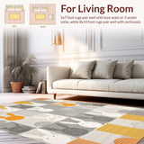 Ultra Soft Area Rug, Non Slip, Stain Resistant, Washable Area Rugs for Living Room, Bedroom, Lively Festive Bunny Pattern(Gray)