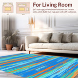 Stylish Contemporary Spectrum Stripes(Blue)