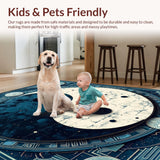 Ultra Soft Area Rug, Non Slip, Stain Resistant, Washable Area Rugs for Living Room, Bedroom, Trigram Design Bedroom Soft Plush Area Mat(Black)