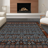 Ultra Soft Area Rug, Non Slip, Stain Resistant, Washable Area Rugs for Living Room, Bedroom, Chic Tiled Patterned Minimalism(Black)