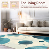 Ultra Soft Area Rug, Non Slip, Stain Resistant, Washable Area Rugs for Living Room, Bedroom, Elegant Gray and White Geometric Charm(White)