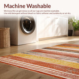 Ultra Soft Area Rug, Non Slip, Stain Resistant, Washable Area Rugs for Living Room, Bedroom, Rustic Vibrant Abstract Medley(Orange)