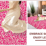 Ultra Soft Area Rug, Non Slip, Stain Resistant, Washable Area Rugs for Living Room, Bedroom, Vintage Leopard Print(Pink)