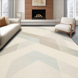 Ultra Soft Area Rug, Non Slip, Stain Resistant, Washable Area Rugs for Living Room, Bedroom, Contemporary Neutral Herringbone Pattern(Beige)