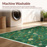 Ultra Soft Area Rug, Non Slip, Stain Resistant, Washable Area Rugs for Living Room, Bedroom, Chic Shaggy Bedroom Nature-Inspired Plush Carpet(Green)
