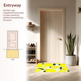 Ultra Soft Area Rug, Non Slip, Stain Resistant, Washable Area Rugs for Living Room, Bedroom, Playful Yellow Sunshine Design(Yellow)