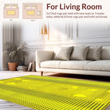Ultra Soft Area Rug, Non Slip, Stain Resistant, Washable Area Rugs for Living Room, Bedroom, Bright Rustic Garden Geometry(Yellow)