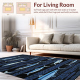 Ultra Soft Area Rug, Non Slip, Stain Resistant, Washable Area Rugs for Living Room, Bedroom, Dynamic Blue Tones Design(Blue)