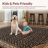 Ultra Soft Area Rug, Non Slip, Stain Resistant, Washable Area Rugs for Living Room, Bedroom, Rustic Black Brown Nature Pattern(Black)