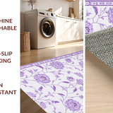 Ultra Soft Area Rug, Non Slip, Stain Resistant, Washable Area Rugs for Living Room, Bedroom, Cozy Pastel Medallion Arrangement(Purple)