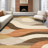 Ultra Soft Area Rug, Non Slip, Stain Resistant, Washable Area Rugs for Living Room, Bedroom, Rustic Warm Tones Design(Beige)