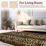 Ultra Soft Area Rug, Non Slip, Stain Resistant, Washable Area Rugs for Living Room, Bedroom, Bold Exotic Animal Aesthetic(Brown)