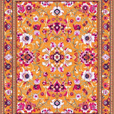 Ultra Soft Area Rug, Non Slip, Stain Resistant, Washable Area Rugs for Living Room, Bedroom, Rustic Earthy Floral Display(Orange)