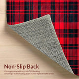 Ultra Soft Area Rug, Non Slip, Stain Resistant, Washable Area Rugs for Living Room, Bedroom, Rustic Vintage Checker Pattern(Red)