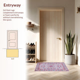 Ultra Soft Area Rug, Non Slip, Stain Resistant, Washable Area Rugs for Living Room, Bedroom, Charming Soft-Toned Floral Motif(Gray)