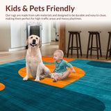 Ultra Soft Area Rug, Non Slip, Stain Resistant, Washable Area Rugs for Living Room, Bedroom, Vibrant Mid Century Modern Hallway Rug(Blue)