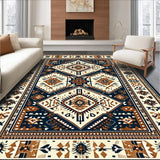 Ultra Soft Area Rug, Non Slip, Stain Resistant, Washable Area Rugs for Living Room, Bedroom, Rustic Geometric Medallion Aesthetic(Beige)