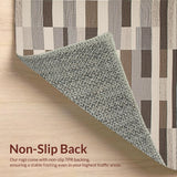 Ultra Soft Area Rug, Non Slip, Stain Resistant, Washable Area Rugs for Living Room, Bedroom, Elegant Graphite Diamond Motif(Beige)