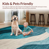 Ultra Soft Area Rug, Non Slip, Stain Resistant, Washable Area Rugs for Living Room, Bedroom, Stylish Minimalist Geometric Flair(Blue)