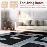 Ultra Soft Area Rug, Non Slip, Stain Resistant, Washable Area Rugs for Living Room, Bedroom, Autumn Mushroom Black Entryway Non-Slip Rug(Black)
