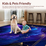 Ultra Soft Area Rug, Non Slip, Stain Resistant, Washable Area Rugs for Living Room, Bedroom, Unique Otherworldly Celestial Composition(Purple)