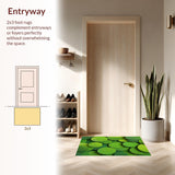 Ultra Soft Area Rug, Non Slip, Stain Resistant, Washable Area Rugs for Living Room, Bedroom, Non-Slip Lotus Leaf Playroom Carpet for Kids(Green)