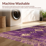 Ultra Soft Area Rug, Non Slip, Stain Resistant, Washable Area Rugs for Living Room, Bedroom, Elegant Earthy Color Harmony(Purple)