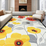 Ultra Soft Area Rug, Non Slip, Stain Resistant, Washable Area Rugs for Living Room, Bedroom, Contemporary Flower Pattern Fusion(Red)