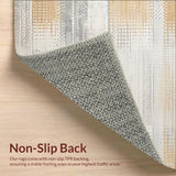 Ultra Soft Area Rug, Non Slip, Stain Resistant, Washable Area Rugs for Living Room, Bedroom, Stylish Geometric Beige and Gray Area with Distressed Finish(Gray)