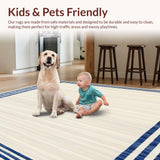 Versatile Striped Area Stylish Coastal Living Decor(Beige)