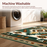 Ultra Soft Area Rug, Non Slip, Stain Resistant, Washable Area Rugs for Living Room, Bedroom, Elegant Abstract Southwestern Design(Brown)