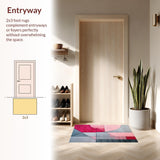 Ultra Soft Area Rug, Non Slip, Stain Resistant, Washable Area Rugs for Living Room, Bedroom, Non-Slip Entryway Rug Contemporary Pink Grey(Pink)