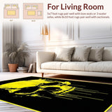 Ultra Soft Area Rug, Non Slip, Stain Resistant, Washable Area Rugs for Living Room, Bedroom, Vibrant Youthful Graphic Design(Yellow)