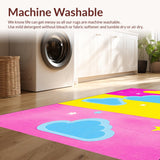 Ultra Soft Area Rug, Non Slip, Stain Resistant, Washable Area Rugs for Living Room, Bedroom, Dynamic Cheerful Outdoor Vibe(Pink)