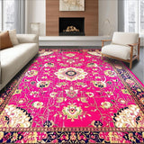 Ultra Soft Area Rug, Non Slip, Stain Resistant, Washable Area Rugs for Living Room, Bedroom, Exuberant Multi-Hued Artful Pattern(Pink)