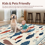 Vibrant Fish Motif Contemporary Flair(White)