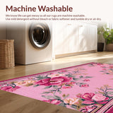 Ultra Soft Area Rug, Non Slip, Stain Resistant, Washable Area Rugs for Living Room, Bedroom, Soft Aesthetic Pastel Living Room Area Rug(Pink)