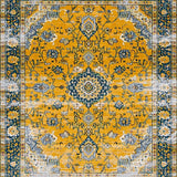 Ultra Soft Area Rug, Non Slip, Stain Resistant, Washable Area Rugs for Living Room, Bedroom, Rustic Earthy Patterned Elegance(Yellow)