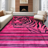 Ultra Soft Area Rug, Non Slip, Stain Resistant, Washable Area Rugs for Living Room, Bedroom, Expressive Pink Animal Motif(Pink)