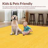 Ultra Soft Area Rug, Non Slip, Stain Resistant, Washable Area Rugs for Living Room, Bedroom, Vibrant Casual Solid Tone(Yellow)