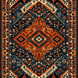 Ultra Soft Area Rug, Non Slip, Stain Resistant, Washable Area Rugs for Living Room, Bedroom, Rustic Black and White Trellis Design(Black)