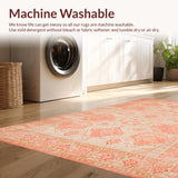 Ultra Soft Area Rug, Non Slip, Stain Resistant, Washable Area Rugs for Living Room, Bedroom, Rustic Vintage Seal Pattern(Pink)