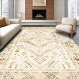 Ultra Soft Area Rug, Non Slip, Stain Resistant, Washable Area Rugs for Living Room, Bedroom, Artisan Crafted Boho Inspired Beige Design With Unique(Beige)