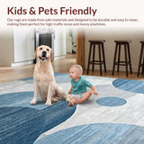 Ultra Soft Area Rug, Non Slip, Stain Resistant, Washable Area Rugs for Living Room, Bedroom, Luxurious Three-Dimensional Fuzziness(Blue)