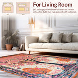 Ultra Soft Area Rug, Non Slip, Stain Resistant, Washable Area Rugs for Living Room, Bedroom, Contemporary Lush Floral Aesthetic(Pink)
