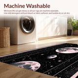 Ultra Soft Area Rug, Non Slip, Stain Resistant, Washable Area Rugs for Living Room, Bedroom, Rustic Celestial Geometric Arrangement(Pink)