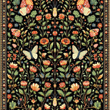Ultra Soft Area Rug, Non Slip, Stain Resistant, Washable Area Rugs for Living Room, Bedroom, Vibrant Eclectic Nature Patterns(Black)