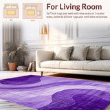 Ultra Soft Area Rug, Non Slip, Stain Resistant, Washable Area Rugs for Living Room, Bedroom, Whimsical Modern Swirl Design(Purple)
