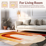 Ultra Soft Area Rug, Non Slip, Stain Resistant, Washable Area Rugs for Living Room, Bedroom, Vibrant Earthy Tufted Design(Orange)